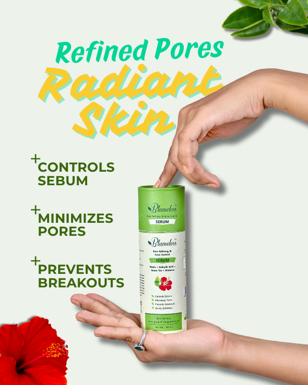 Blameless Pore Refining & Acne Control Serum | Salicylic Acid, Neem, Green Tea & Hibiscus | Lightweight Gel for Acne-Prone Skin | 50ml