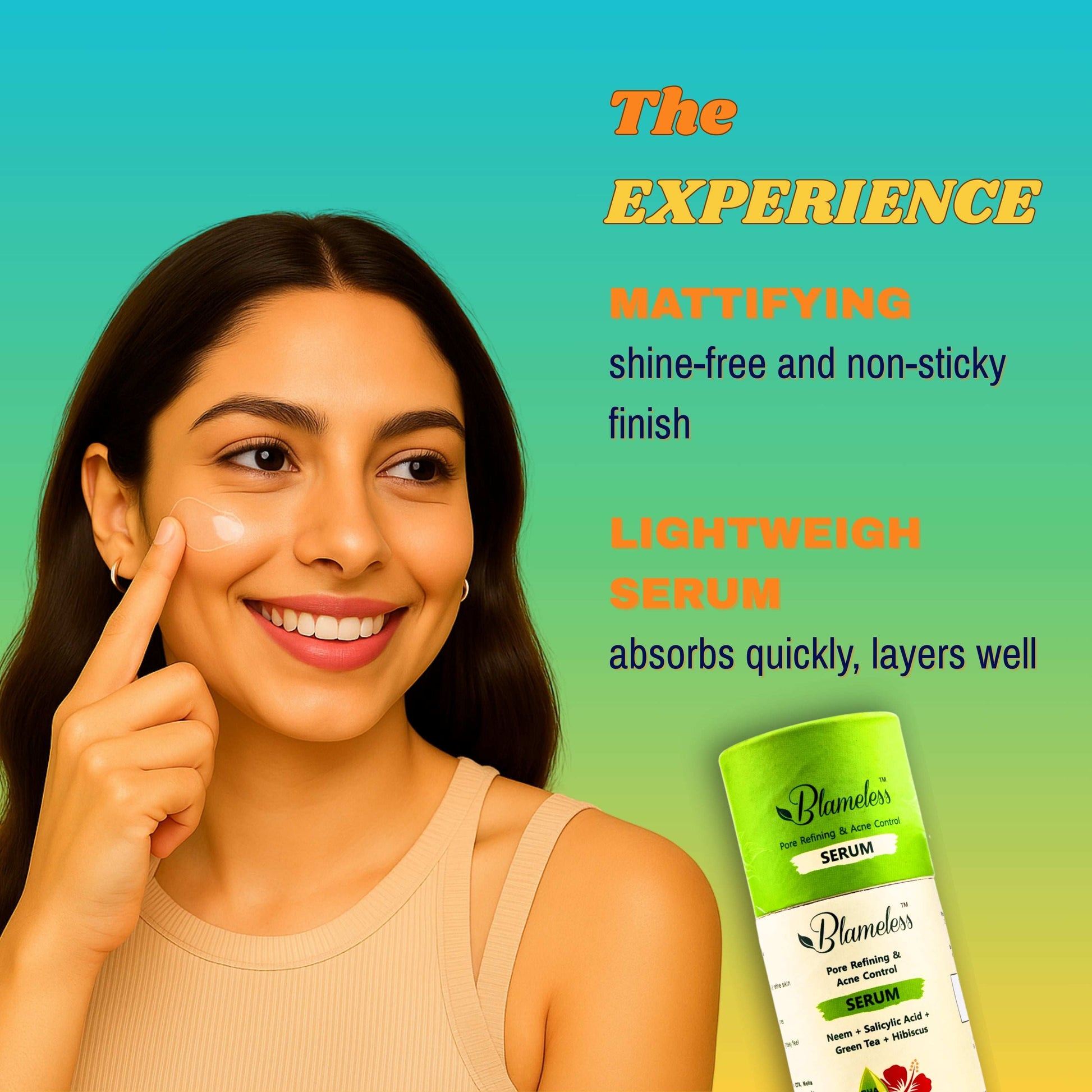 Blameless Pore Refining & Acne Control Serum | Salicylic Acid, Neem, Green Tea & Hibiscus | Lightweight Gel for Acne-Prone Skin | 50ml