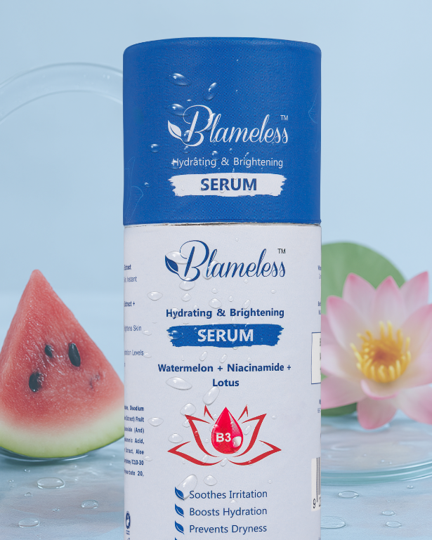 Blameless Hydrating & Brightening Serum | With Watermelon, Niacinamide & Lotus Extracts | For Oily, Acne-Prone & Congested Skin | 50ml